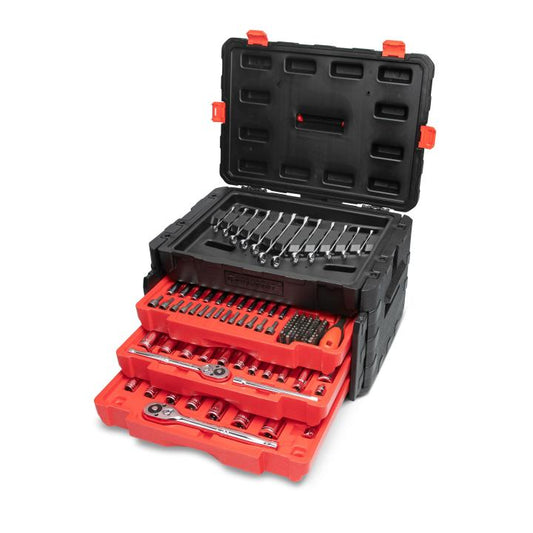 CRESCENT 229 Piece 1/4", 3/8", 1/2" Mechanics Hand Tool Set with 3 Drawer Storage Case