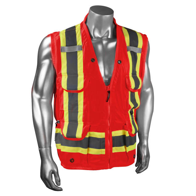 Radians SV030X-1 Heavy Duty 12-Pocket Cruiser Vest with Back Pouch X-Back